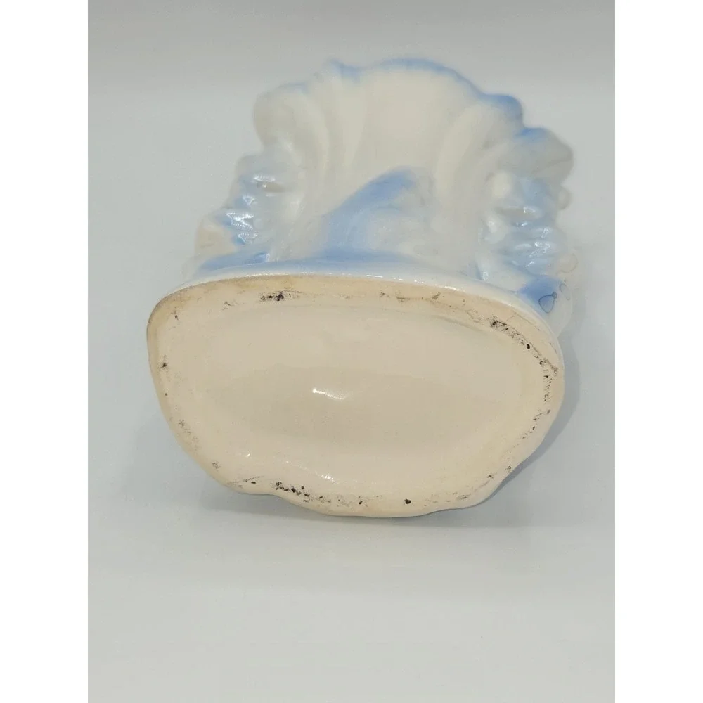 Vintage Victorian Style Porcelain Spill Vase Blue White Gold Floral‎ Mantel Vase